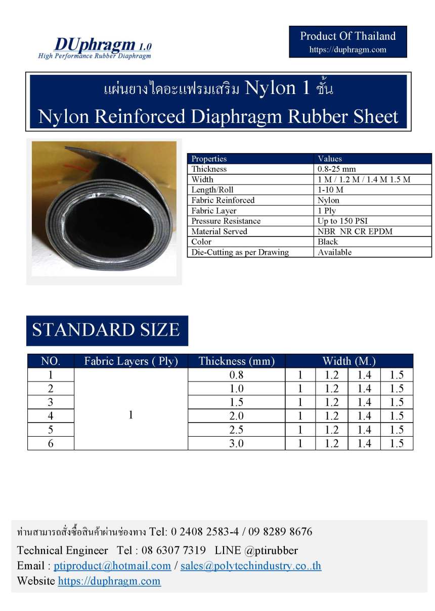 แผ่นยางเสริมNylon 1 ชั้น